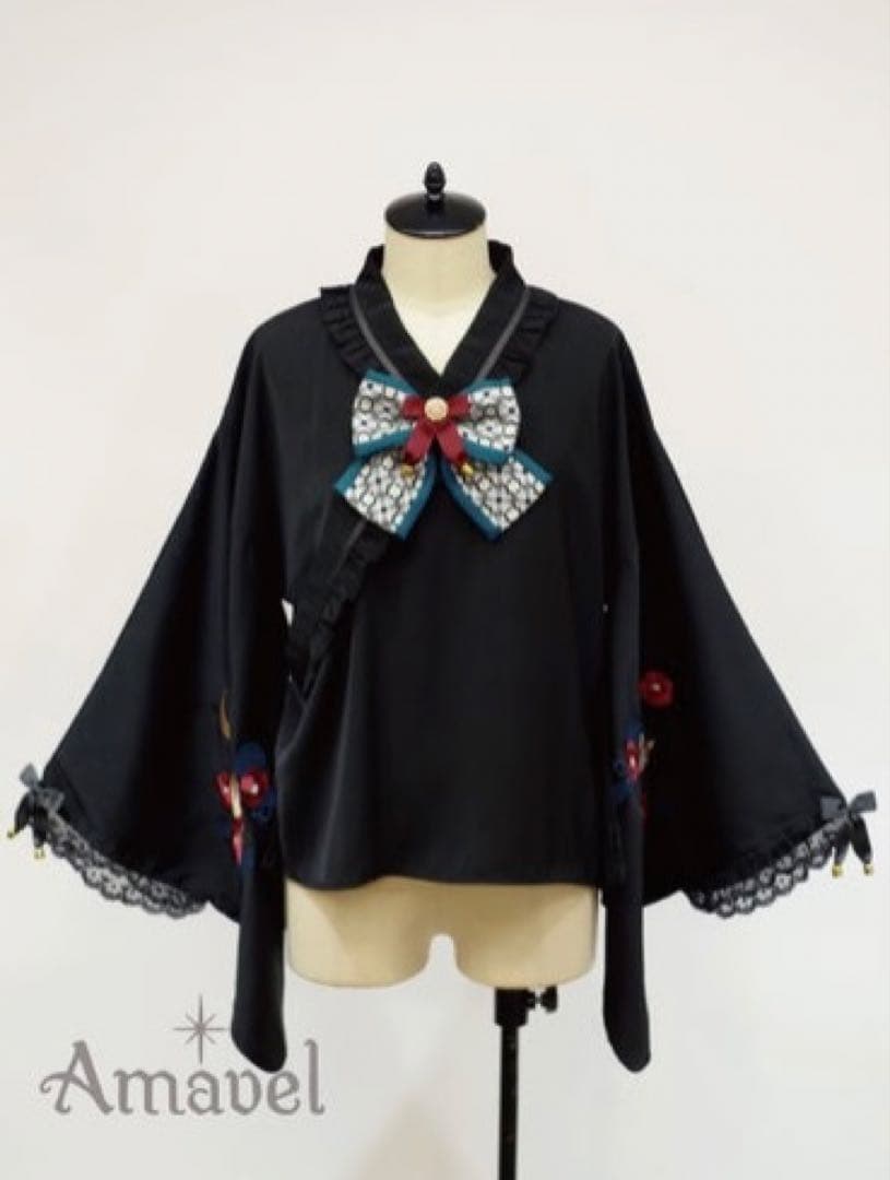 Amavel 月夜の狐と寒椿 和風スカート、ブラウス - トップス販売 中