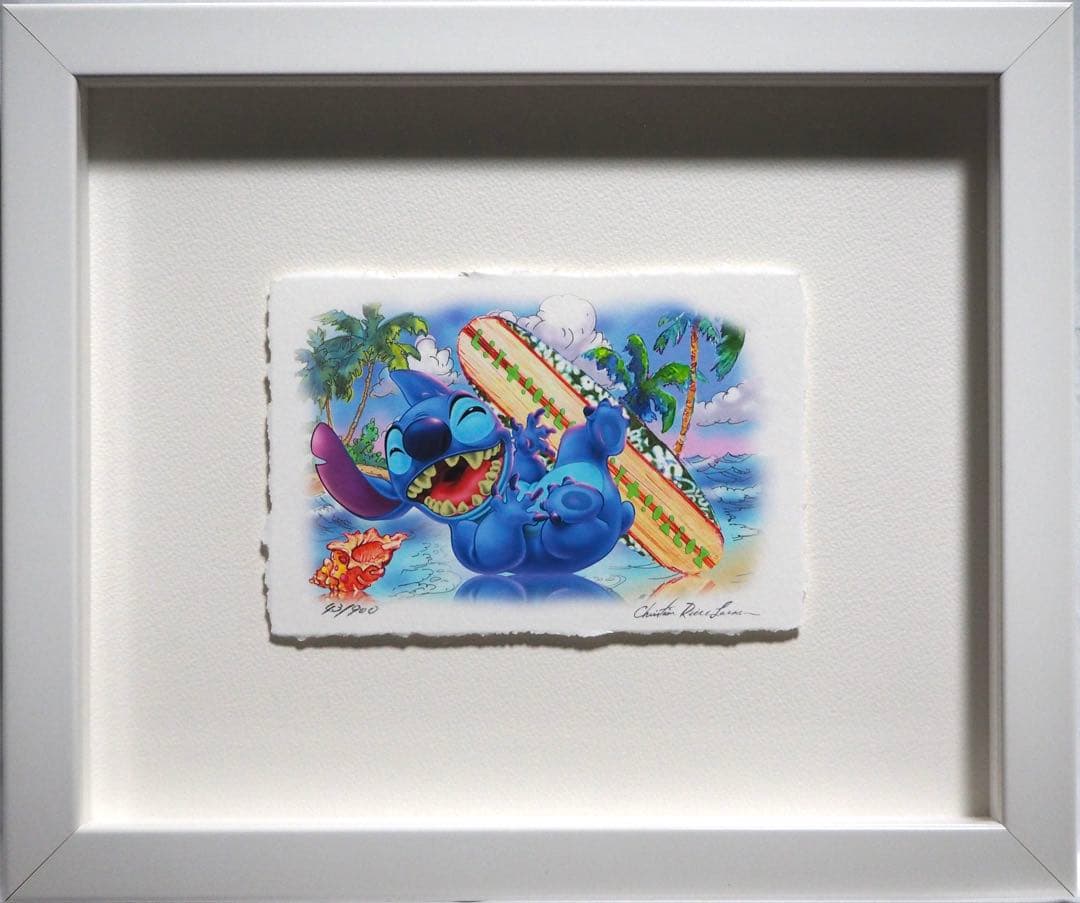 真作□ラッセン ディズニー 版画 スティッチ□絵画 アールビバン
