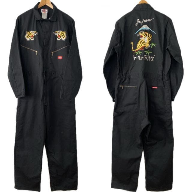 00s Dickies ディッキーズ 虎 スカジャン刺繍 オールインワン つなぎ