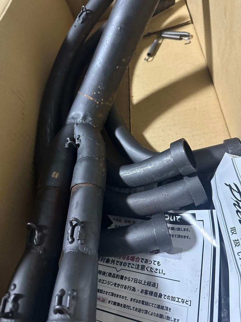 HONDA CBX400F 社外ショート菅マフラー黒 中古 - パーツ特別