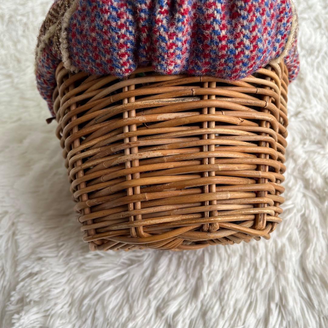 エバゴス かごバッグ 紅籘 ムートンレザー被せ ハリスツイード - メルカリ