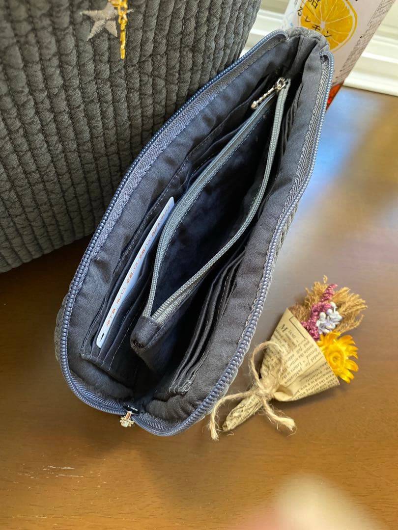 KORO様専用 ダークグレー×ムーンスター 3ルームズバッグ ヌビ バッグ