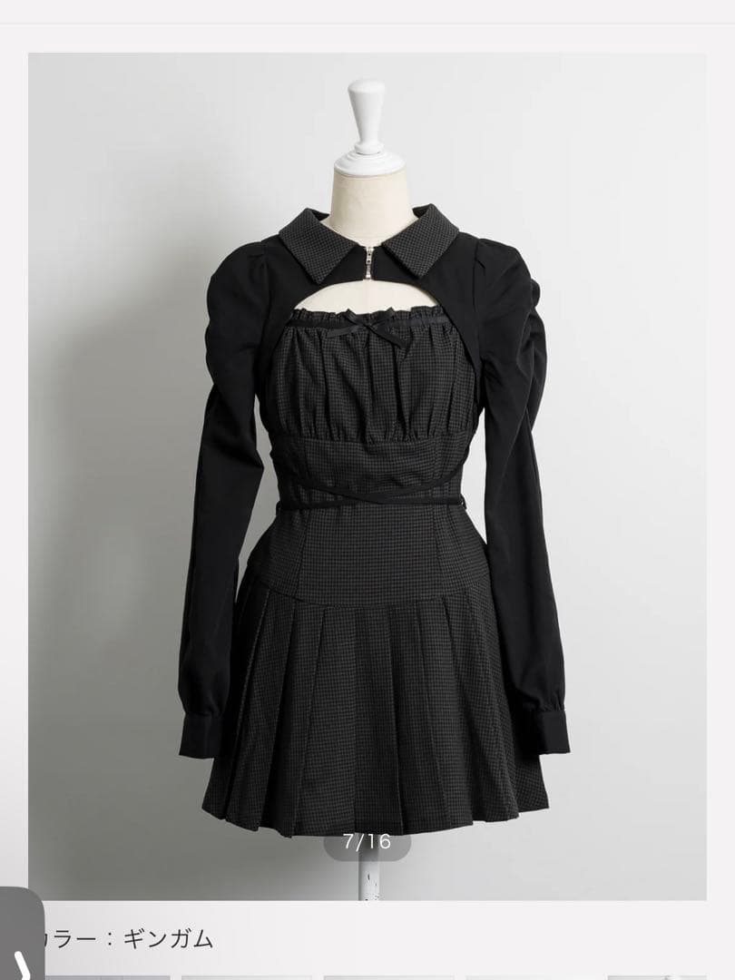 piumぴうむ カットアウトレイヤードプリーツミニワンピ ギンガム カットアウトレイヤードプリーツミニワンピ – pium