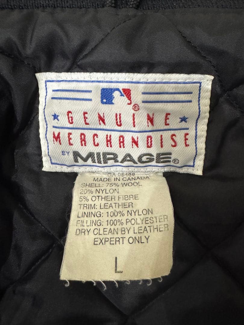 90s】MIRAGE ウールレザースタジャン インディアンスネイビー/レッド