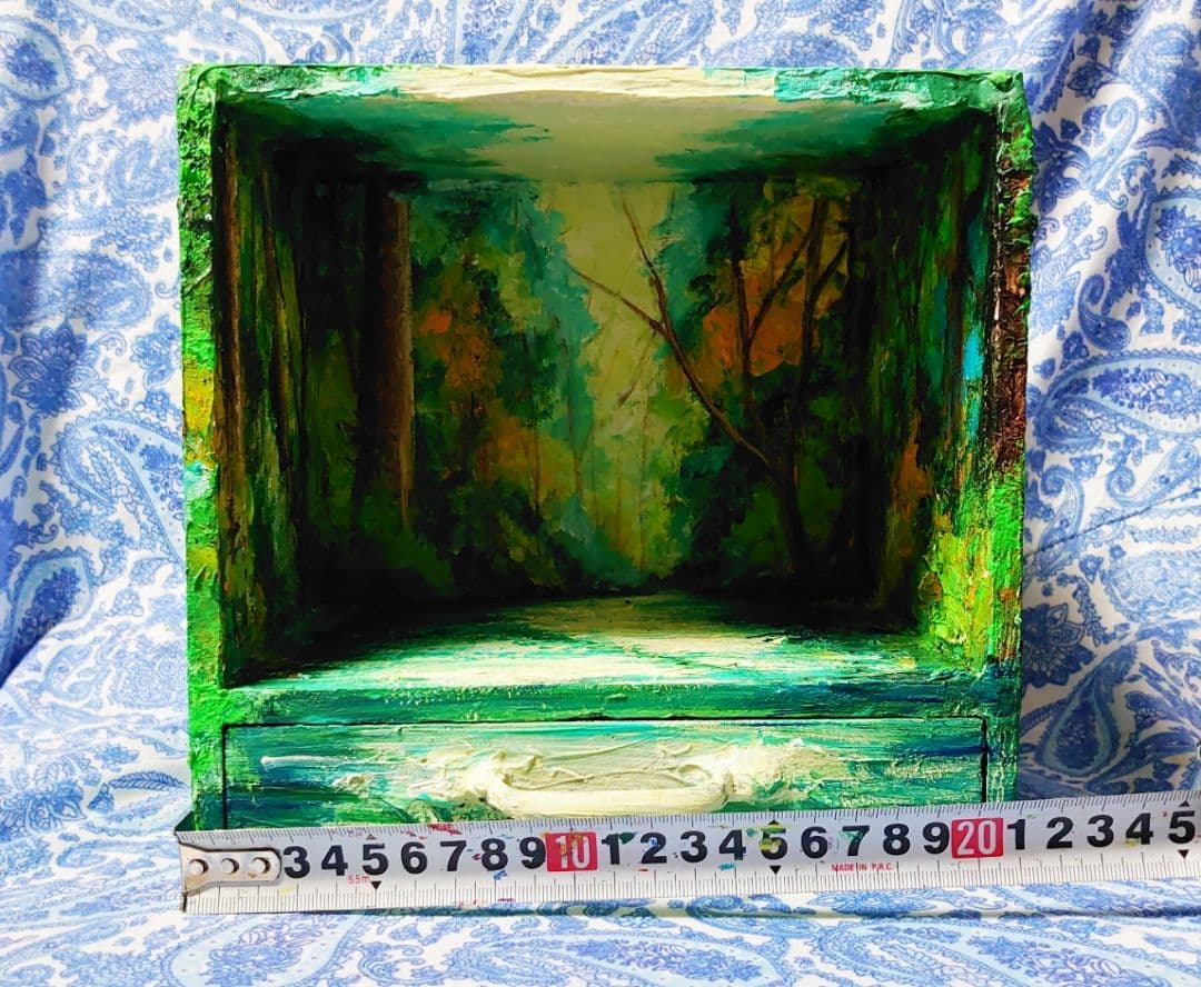 油絵 絵画 森の川ボックス