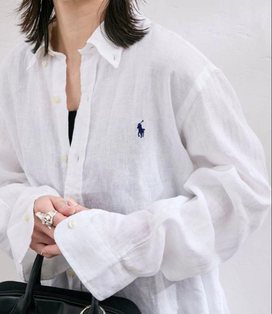 ラルフローレン リネン シャツ 白 M