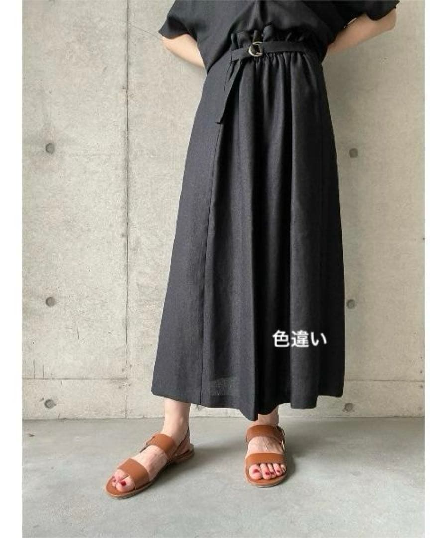 新品 ビアズリー 麻調合繊 前後パンツ 2way ガウチョ ベージュ