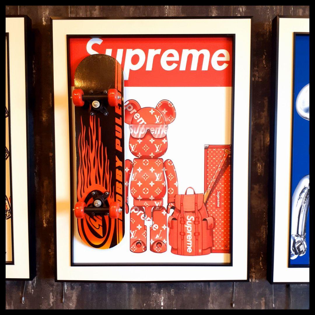 スケボーフィギア付 Louis Vuitton Supreme 3Dアートパネル - メルカリ