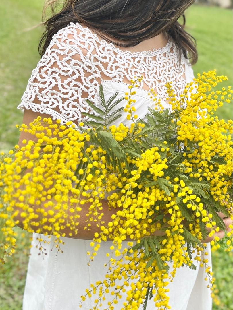 ◇フランスアンティーク｜手編みレースのナイトドレス、リネン