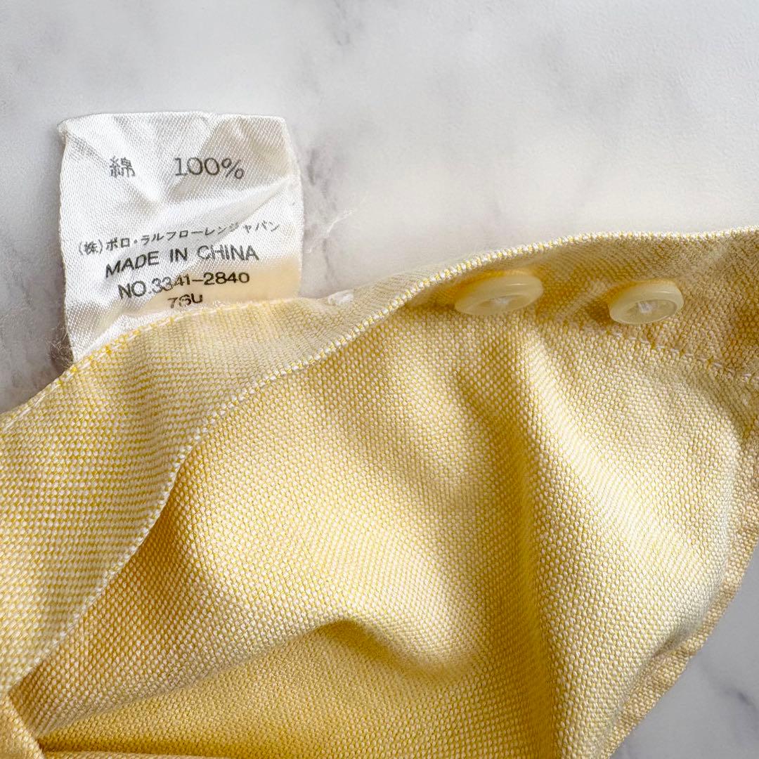 ラルフローレン】長袖シャツ オックスフォード ポニーロゴ 黄色 Y2K M