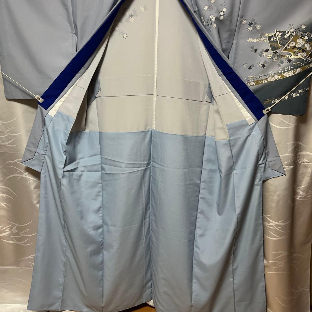 胴抜き】洗える着物 訪問着 グレイッシュな水色 - メルカリ