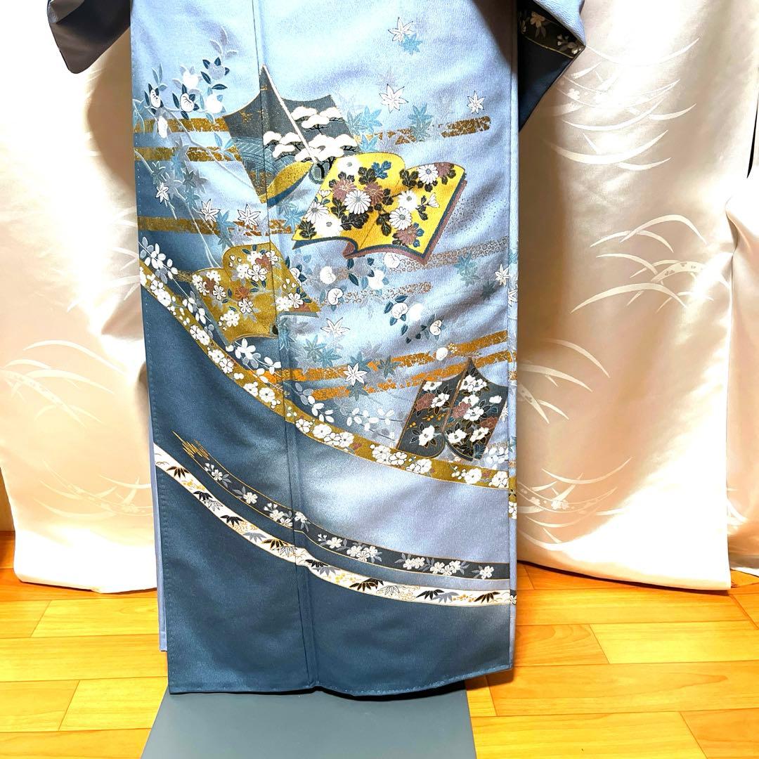 胴抜き】洗える着物 訪問着 グレイッシュな水色 - メルカリ
