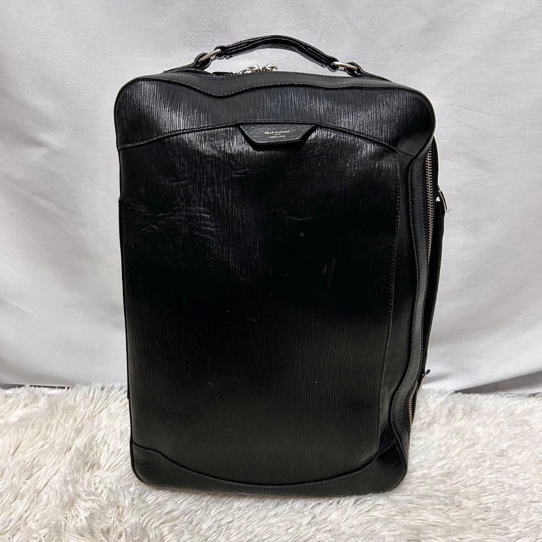 ペレモルビダ　リュック　ブリーフケース　ブラック　サフィアーノレザー　3way PELLE MORBIDA（ペッレ モルビダ） ケアセット＋選べるノベルティ