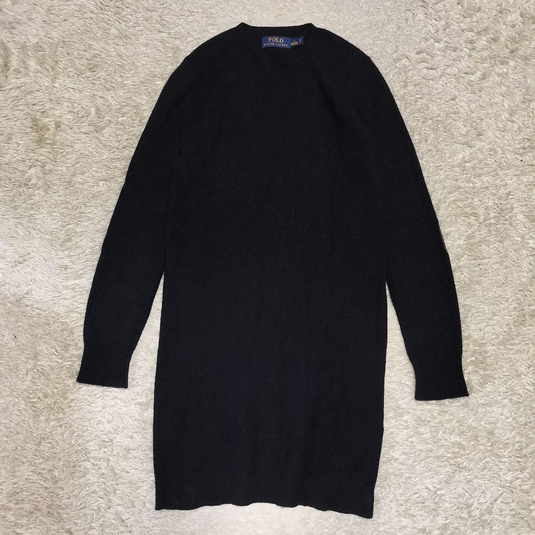 現行タグ】ポロラルフローレン カシミヤ混 ニットワンピース エルボー