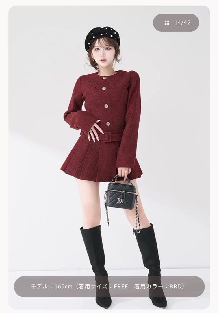 Darich ボックスプリーツツイードミニワンピース - メルカリ