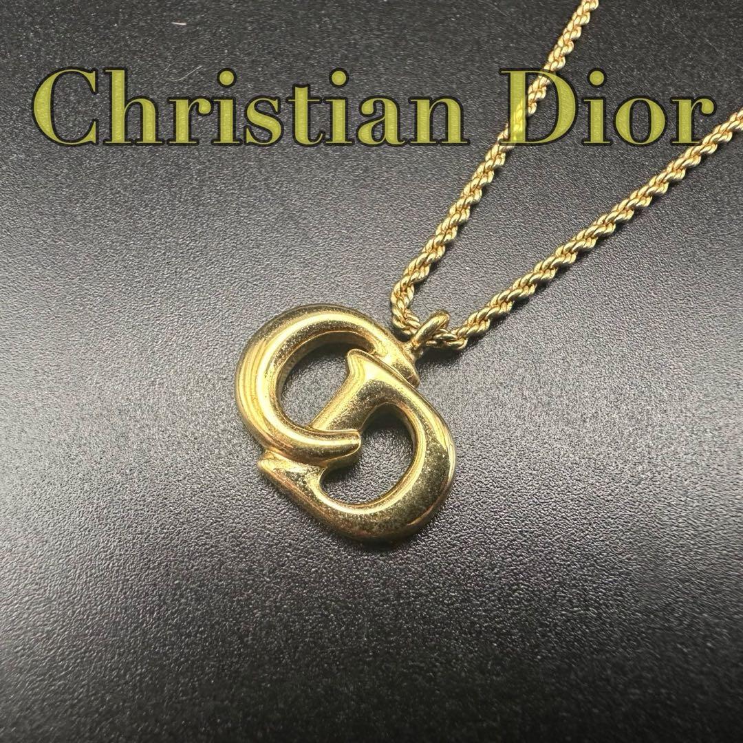 極美品✨ Dior ネックレス CD ロゴ ラインストーン 希少 刻印 1747