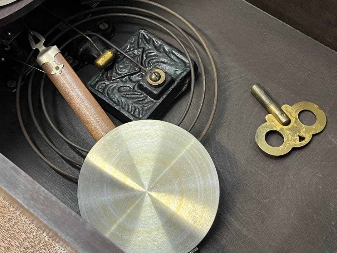 希少」昭和レトロ Meijiゼンマイ時計 オキュパイドジャパン 掛時計 古時計