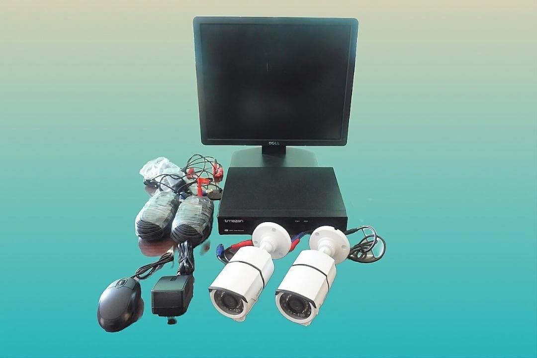 新品、防犯カメラ,230万画素,2台フルセット(カメラ+録画機+延長ケーブル) SecuSTATION 防犯カメラ専用 電源延長ケーブル 20m : 防犯カメラ