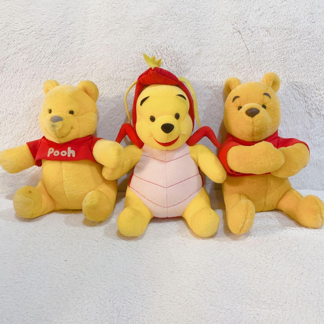 プーさん】レトロ ぬいぐるみ クマのプーさん 3点セット 人形 - メルカリ