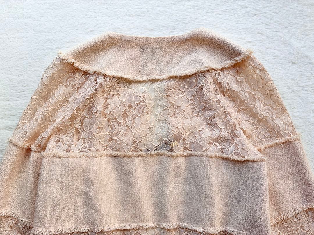 エドワードアシュールEDWARD ACHOUR レース 装飾 ロングカーディガン