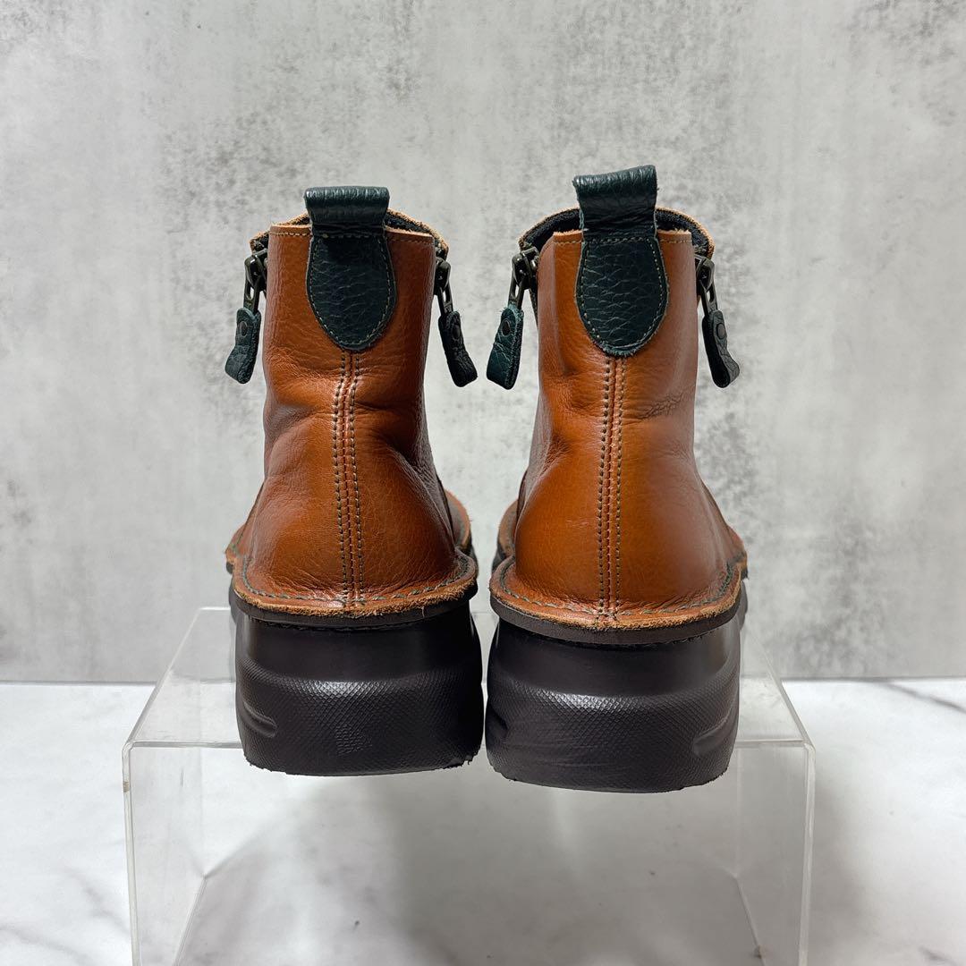 極美品 JSハートレーベル ショートブーツ シボ革 コンフォート ダブル