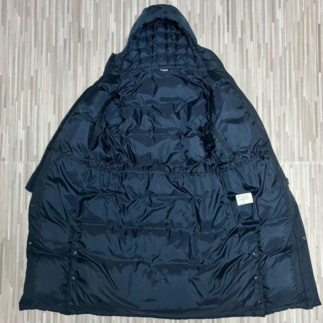NIKE ナイキ ダウンコート ベンチコート ネイビー 刺繍ロゴ ロング丈 S
