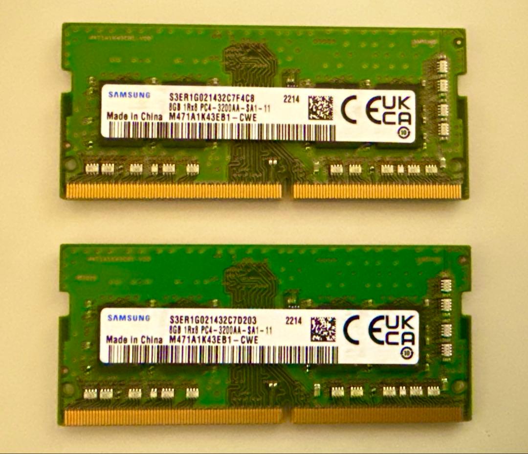 Samsung ノートPC用 DDR4-3200AA 8GBx2枚 16GB Samsung 8GB (2x4GB) DDR4 2400MHz PC4-19200 (PC4-2400T) CL17 SODIMM