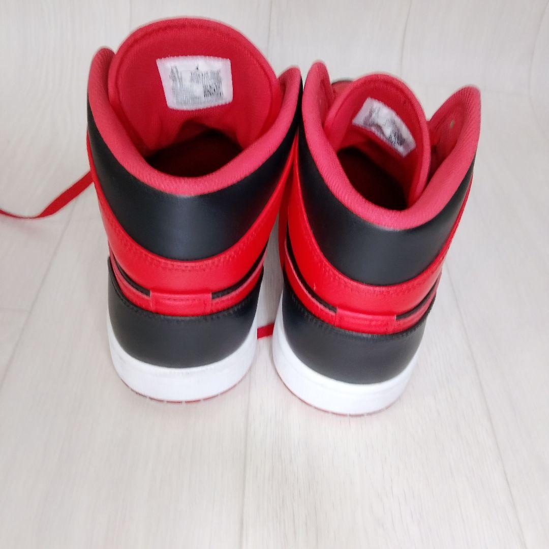 g*n様 ​ナイキ エアジョーダン1 ミッド ブレッド トゥ 26.5cm 赤