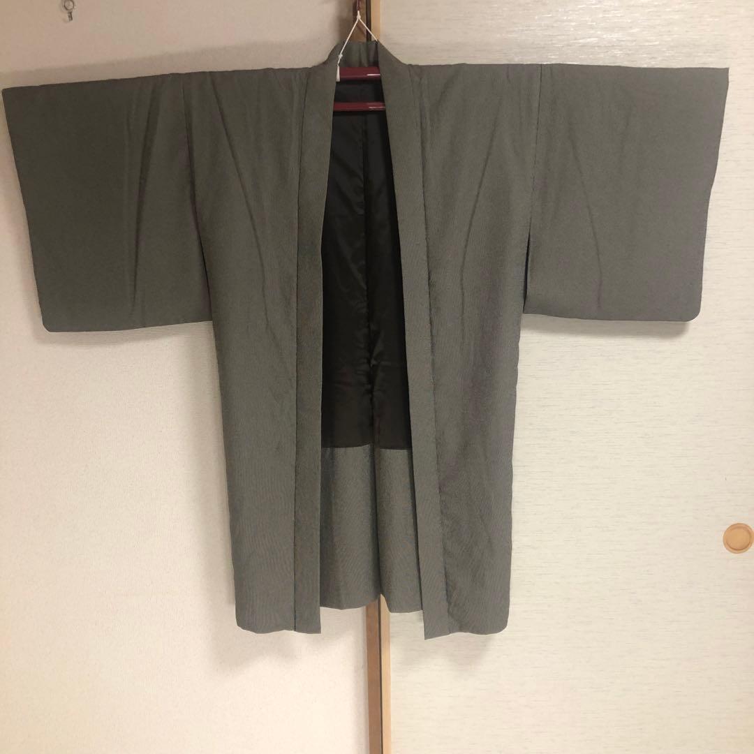 【未使用　トールサイズ】東レ　江戸　万筋　アンサンブル　裄丈70.5 身丈170