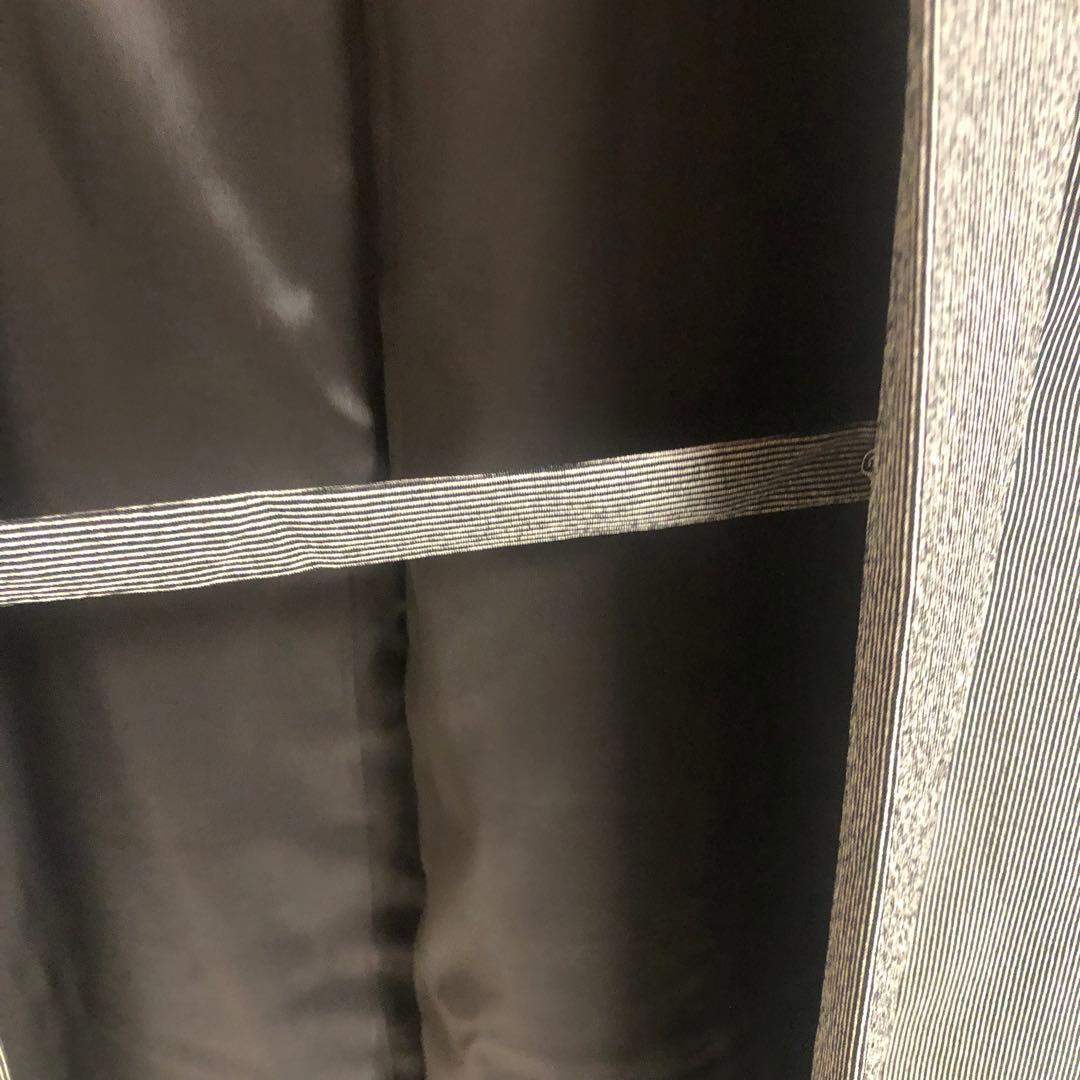 【未使用　トールサイズ】東レ　江戸　万筋　アンサンブル　裄丈70.5 身丈170