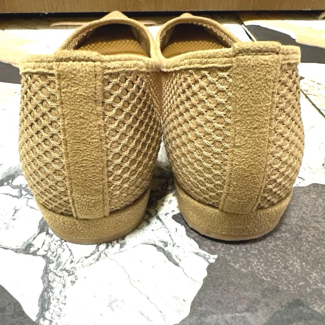 LETALON ルタロン ポインテッドネットフラットパンプス キャメル 24.0