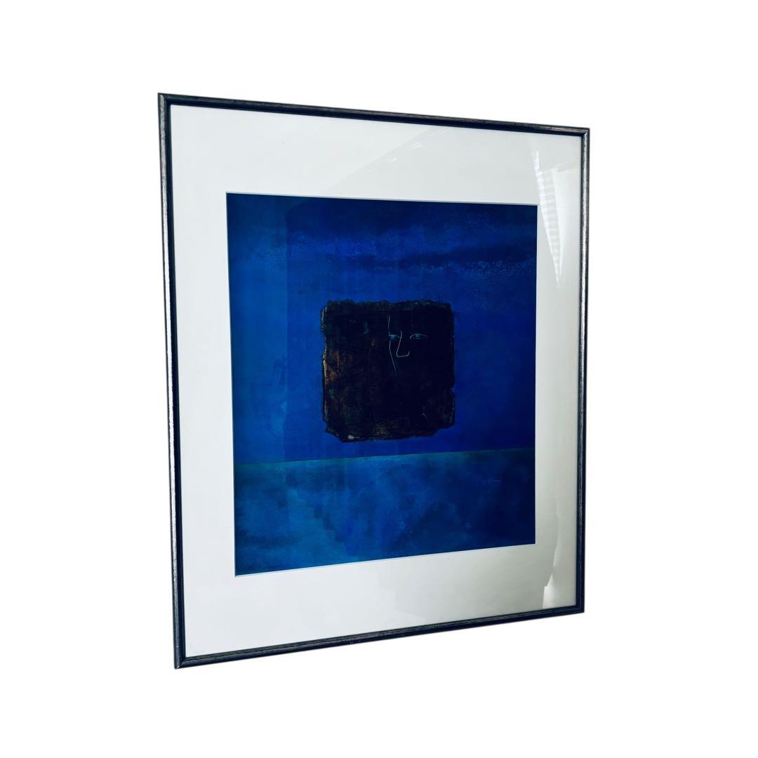 荒井虹子「帰ってみる夜」尹東柱 詩 額装 現代美術 作品42×37.5cm