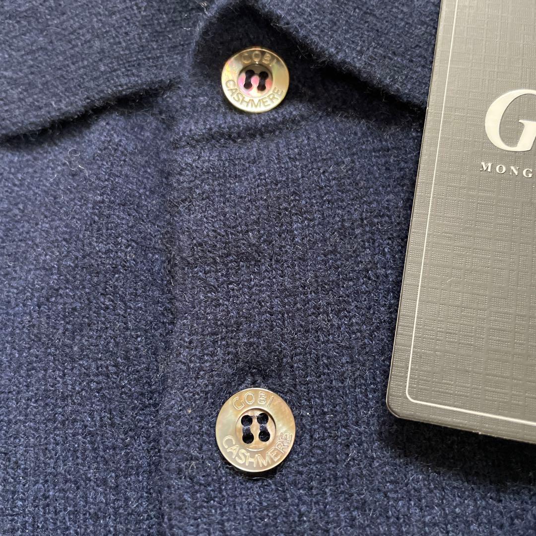 GOBI】 カシミヤ100% ポロシャツ ネイビー サイズM タグ付き - メルカリ