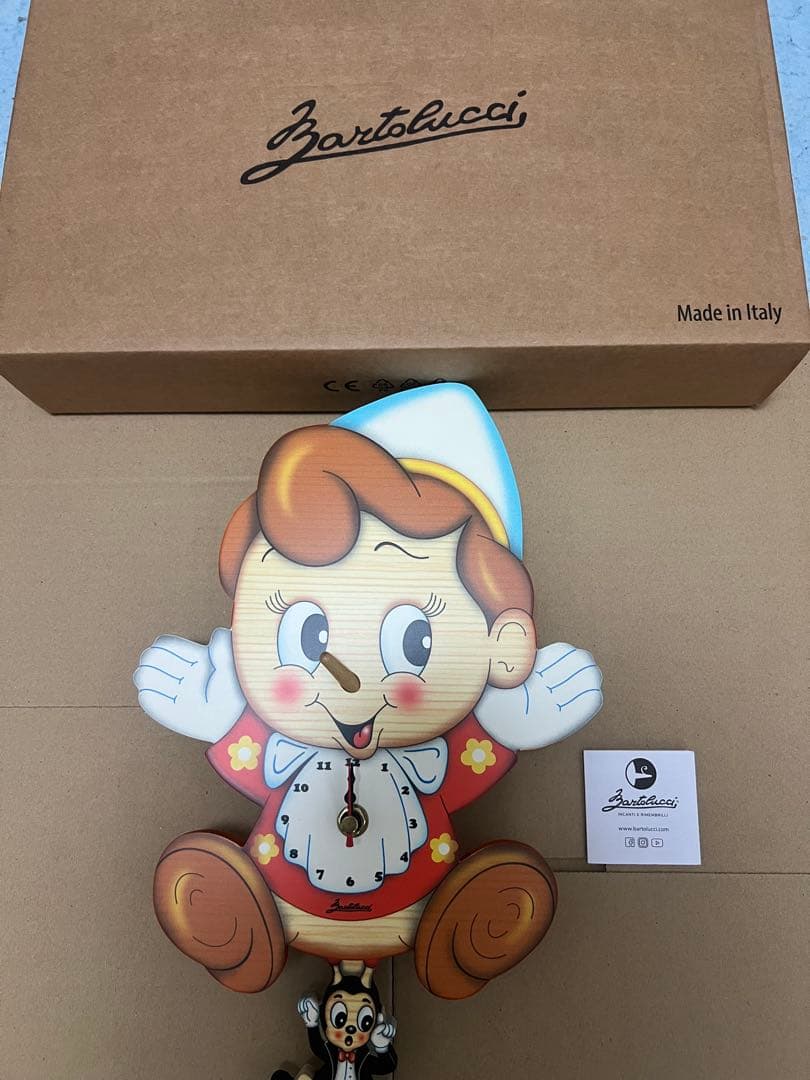 希少生産終了品⭐︎バルトルッチbartolucciピノキオの木製振り子