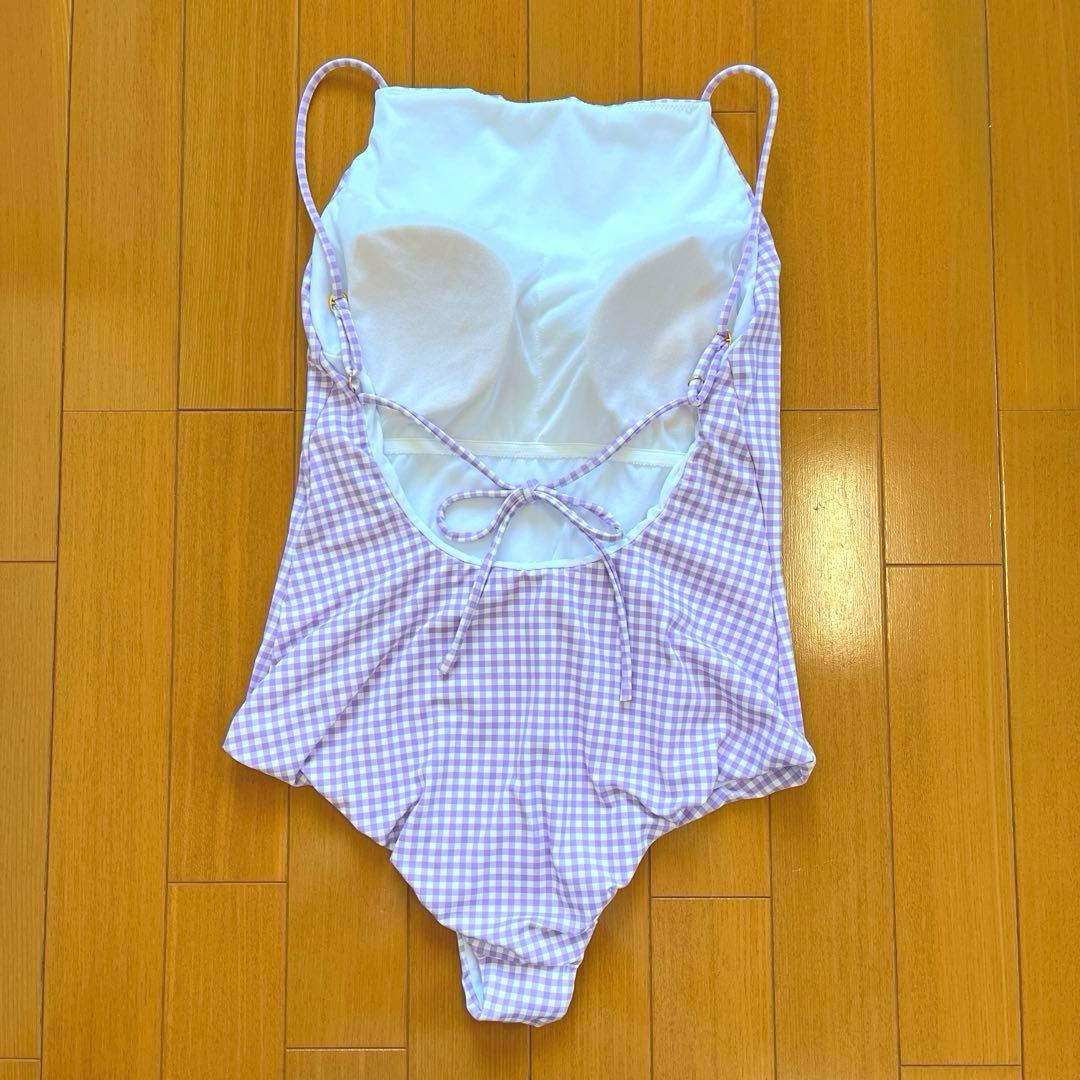 Lepidos ギンガムチェックバックオープンワンピース水着 Mサイズ