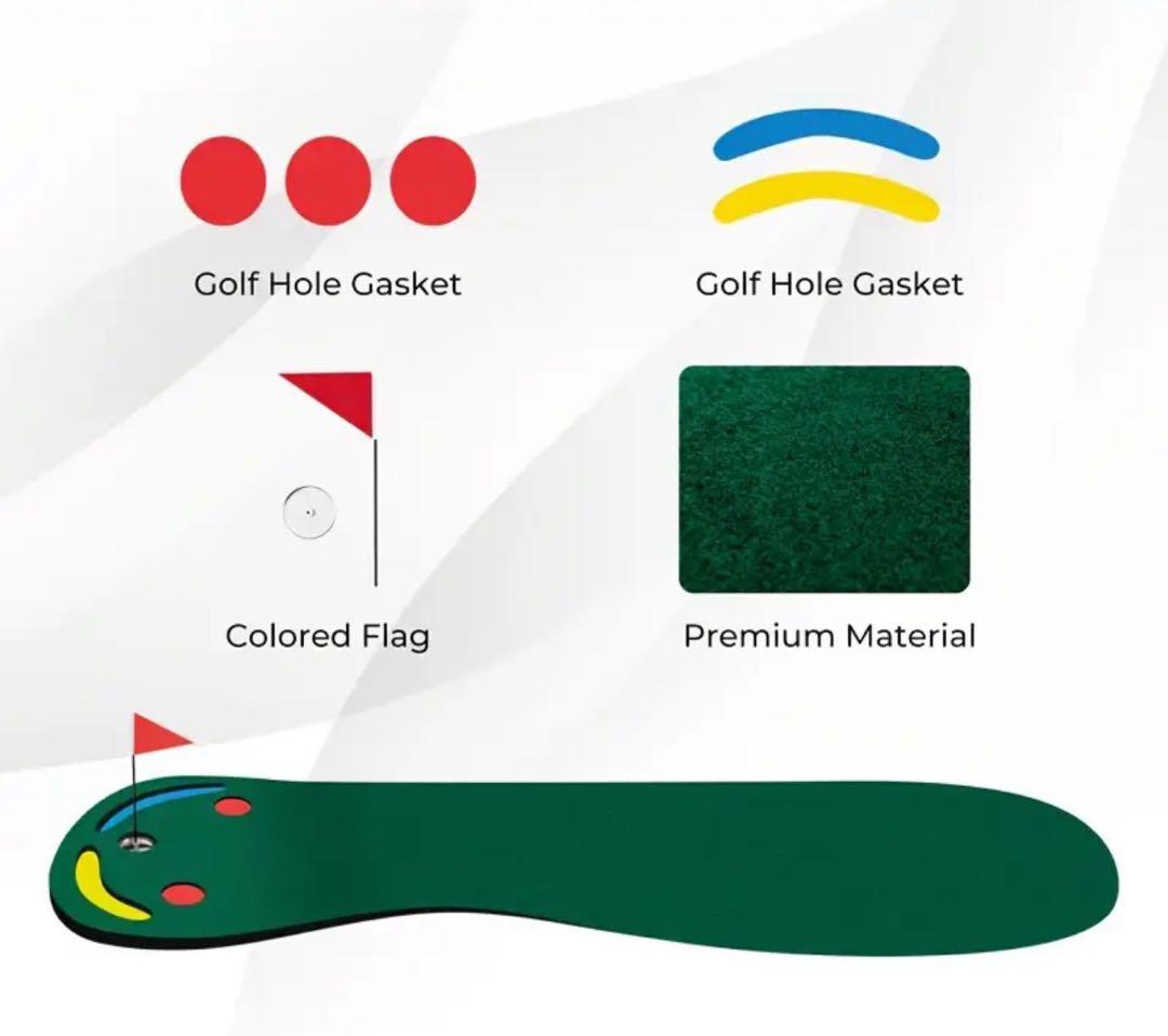 【新品未使用】ゴルフ　2.74M ロングマット　パター練習　傾斜　フラッグ付き