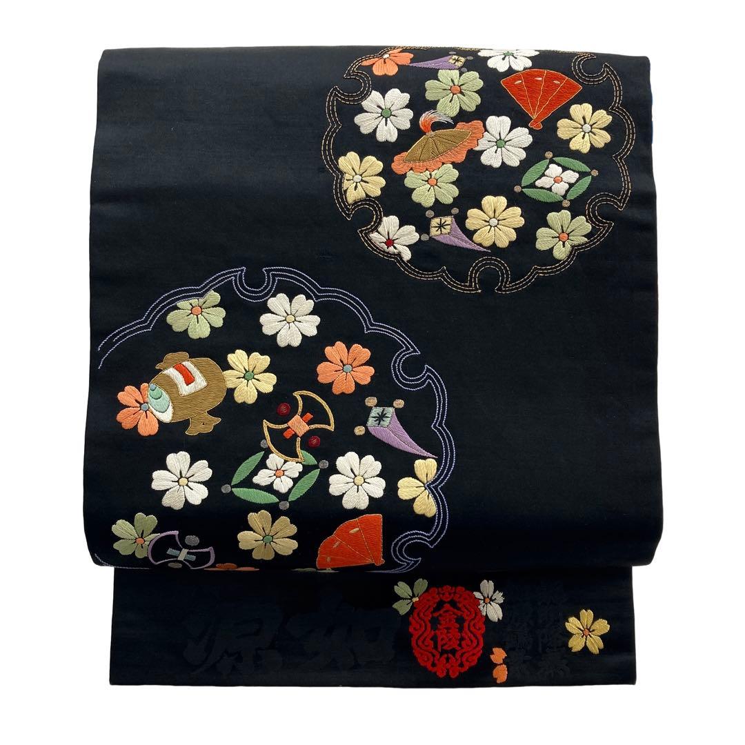 宝尽くし アンティーク 刺繍 名古屋帯 - メルカリ