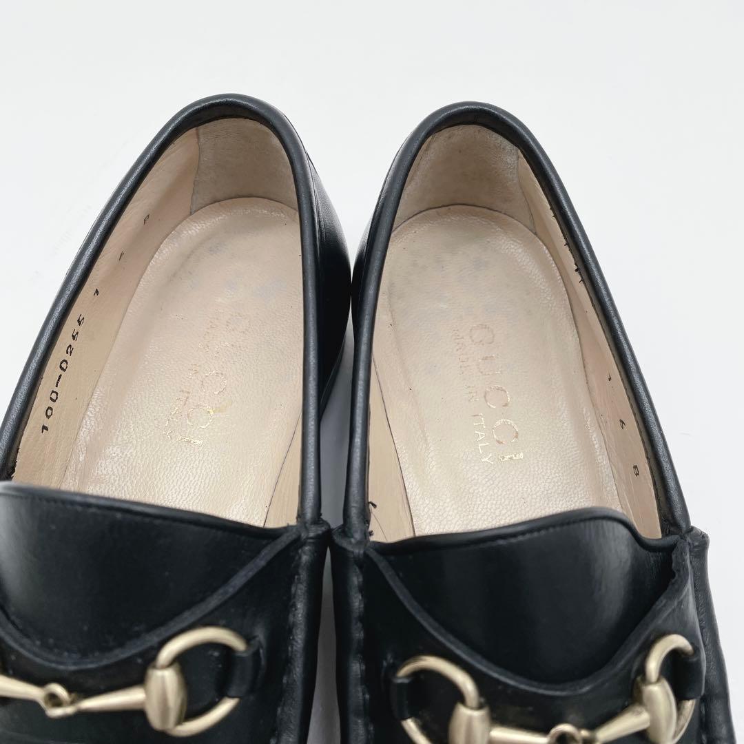 グッチ ホースビット ローファー レザー 本革 ブラック 6B 23.0cm