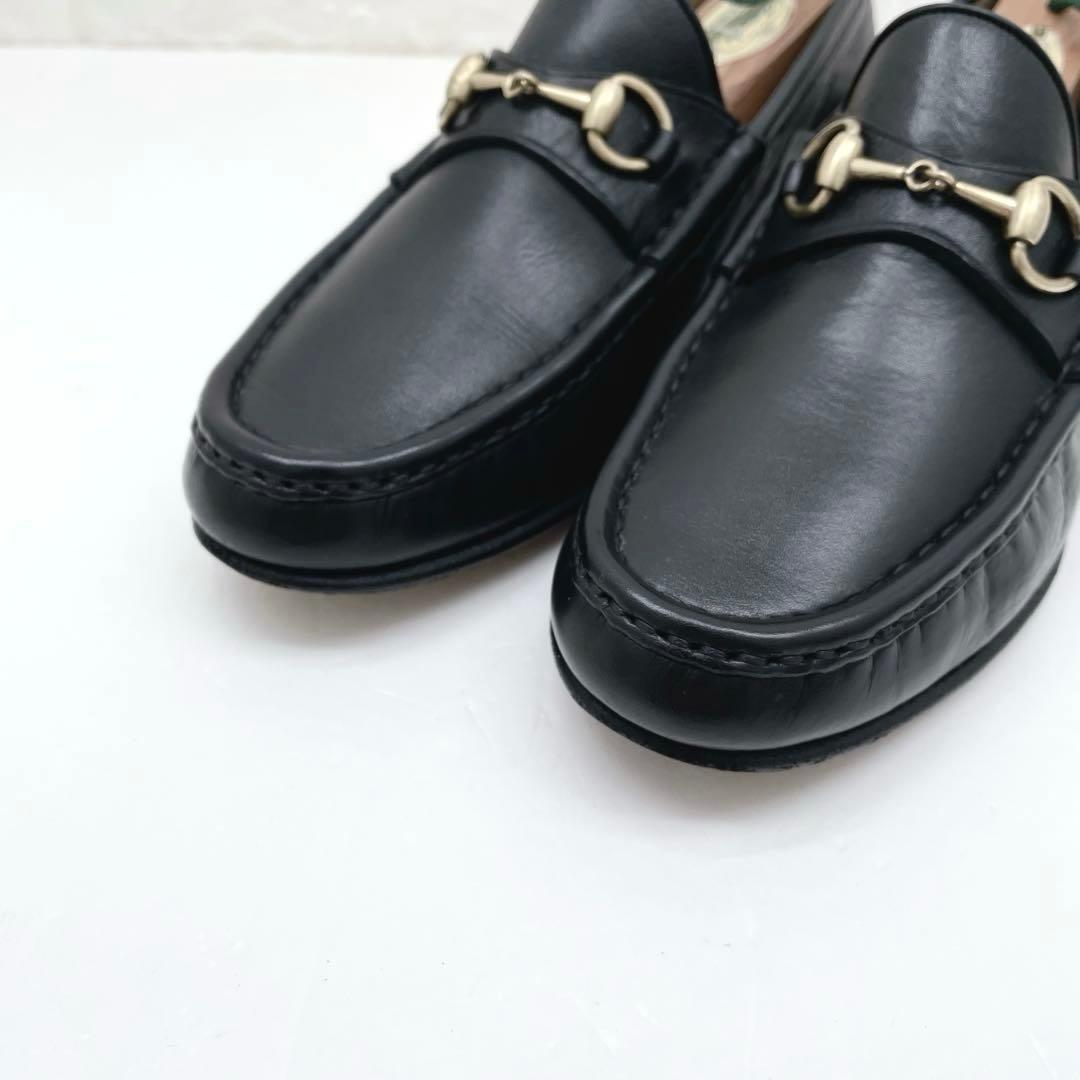 グッチ ホースビット ローファー レザー 本革 ブラック 6B 23.0cm