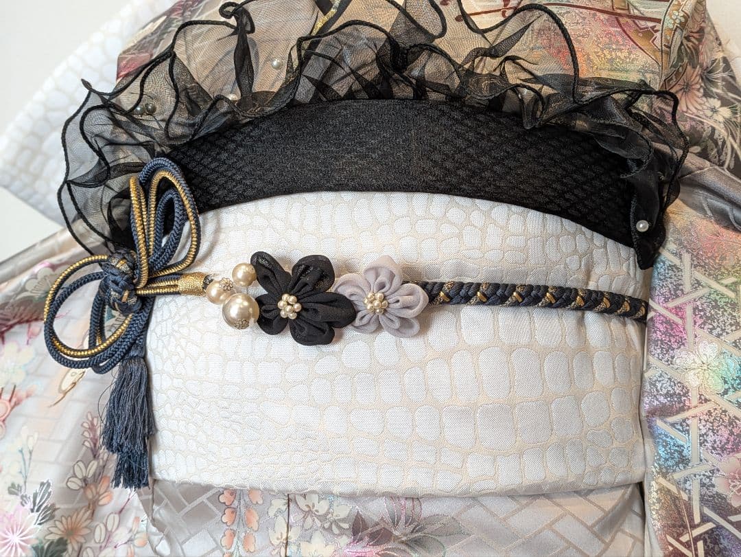 振袖フルセット 身丈171裄66 暈し染め 金銀彩 グレー 逸品 成人式