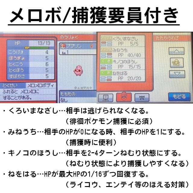 メロボ乱数 ソウルシルバー 色違い付き ポケモン HGSS 乱数調整 ID調整