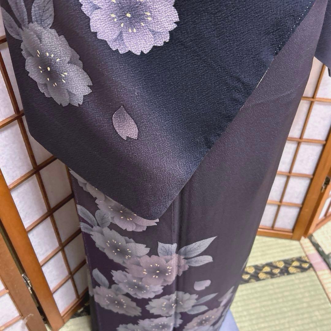 正絹　ちりめん　付け下げ《ぼかし　花》