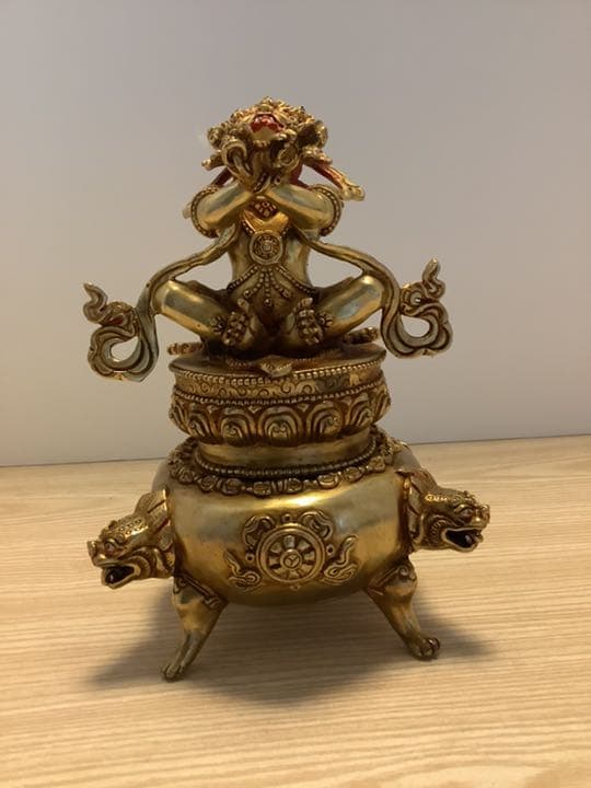 格安《 SALE 新品 》 香炉　バイラヴァ　憤怒神　守護神　金メッキ　鍍金