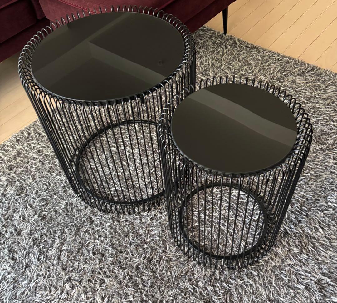 KARE ワイヤーブラック　サイドテーブル(大) ワイヤーブラック(2/Set) サイドテーブル - サイドテーブルの通販