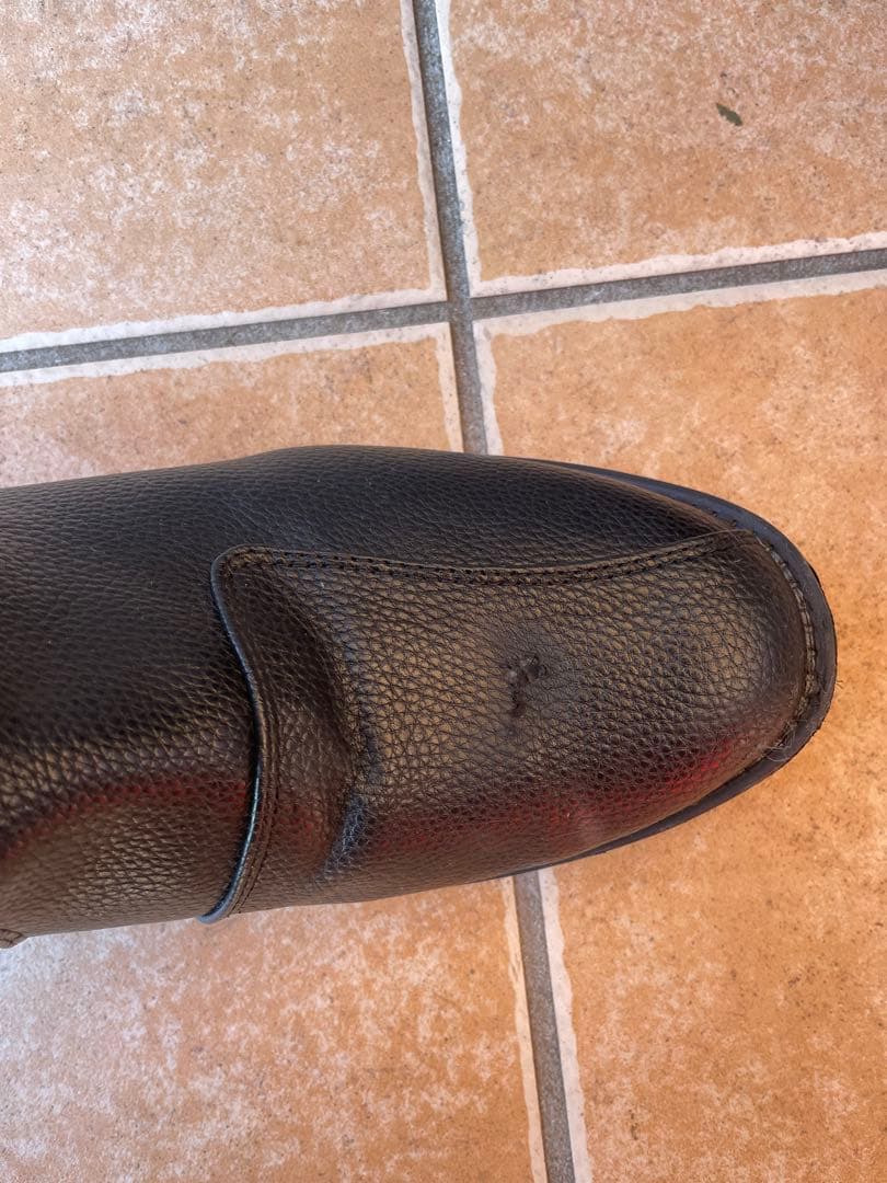 27.5cm 特攻ブーツ！火花でます！分厚い金具付き！レザー長靴 ブラック