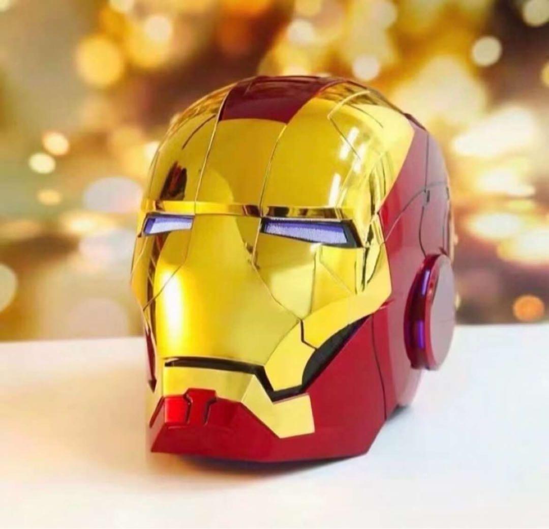 新品AUTOKING 1/1 アイアンマン マーク5 MK5 ウェラブル AUTOKING Iron Man MK5 1:1 Helmet Wearable Voice-control Golden