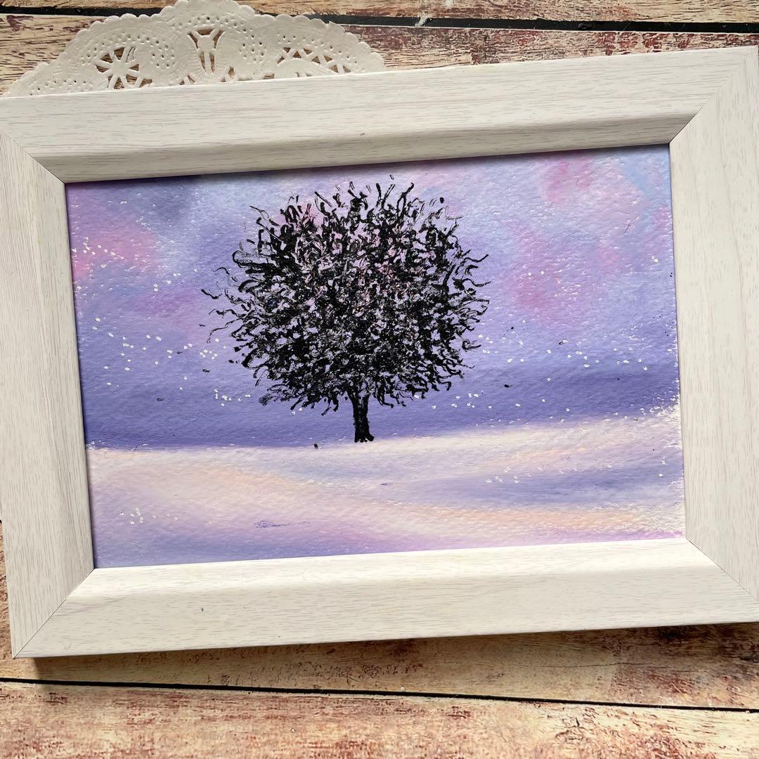 オイルパステル画 アクリル画 休息 風景画 - メルカリ