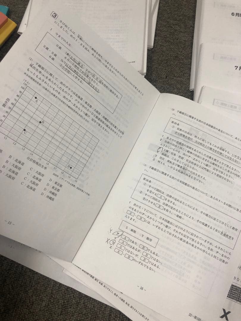 2022年度 サピックス6年マンスリー/志望校/合格判定18回中古