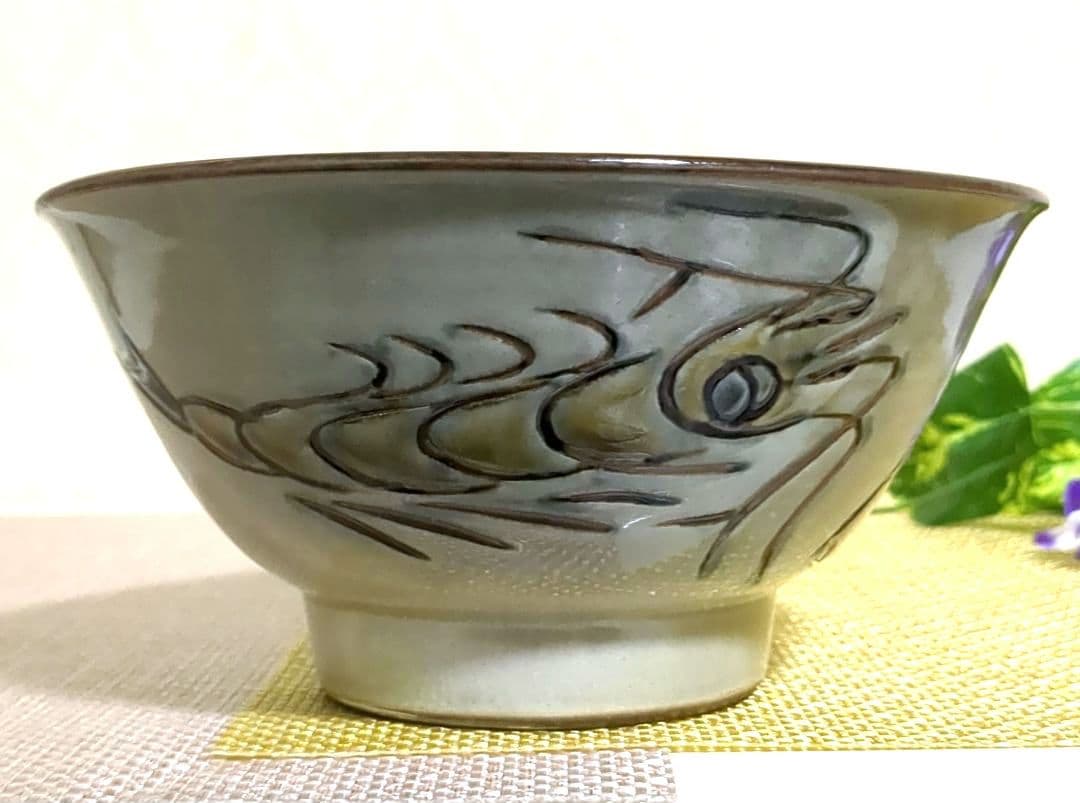 沖縄やちむん 魚文 壺屋焼 宮陶房 宮城須美子 レア❢ 花と海洋