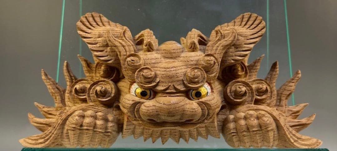 カズシ　【木彫　獅噛み】 だんじり　魔除け　宮彫　悪疫を噛み砕く　欅 木彫 獅噛】だんじり 魔除け 社寺彫刻 宮彫り 山車 悪疫を噛み砕く